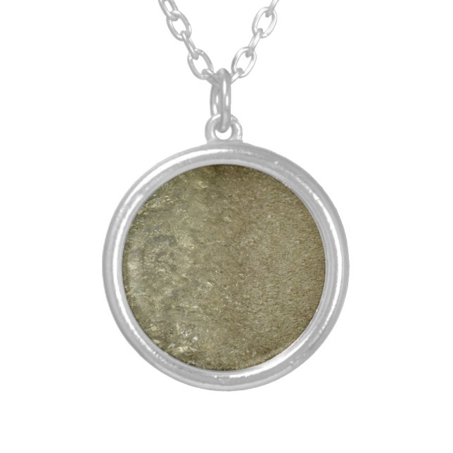 Water on the Beach II Abstract Nature Photography Silver Plated Necklace (Front)