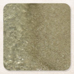 Water on the Beach II Abstract Nature Photography Square Paper Coaster