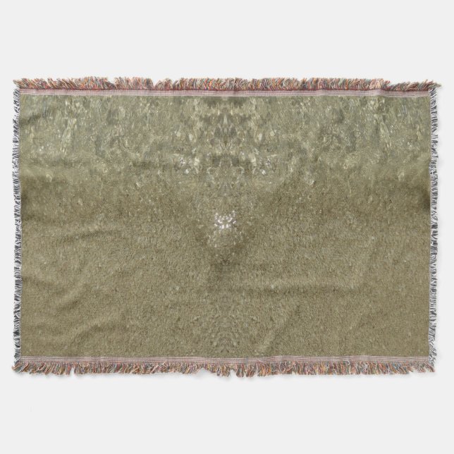 Water on the Beach II Abstract Nature Photography Throw Blanket (Front)