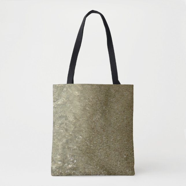 Water on the Beach II Abstract Nature Photography Tote Bag (Front)