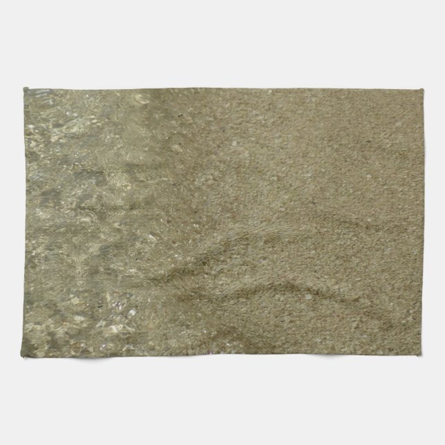 Water on the Beach II Abstract Nature Photography Towel (Horizontal)