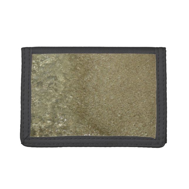 Water on the Beach II Abstract Nature Photography Tri-fold Wallet (Front)