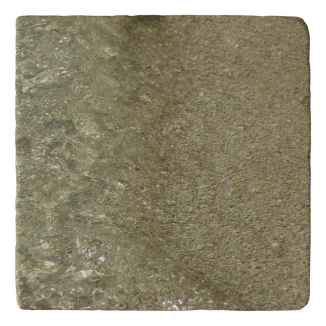 Water on the Beach II Abstract Nature Photography Trivet (Front)