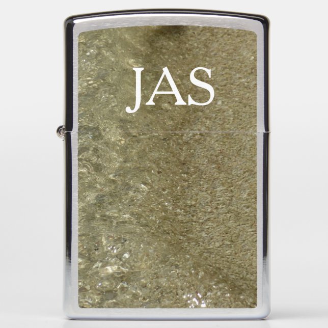 Water on the Beach II Abstract Nature Photography Zippo Lighter (Front)