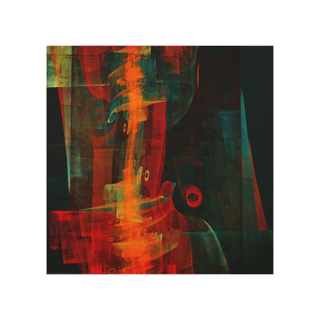 Water Orange Red Blue Modern Abstract Art Pattern (Front)