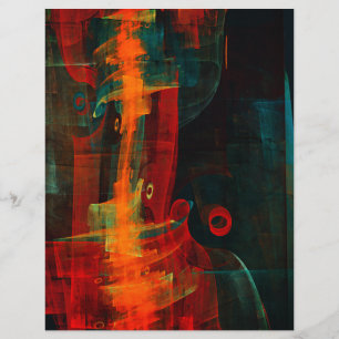 Water Orange Red Blue Modern Abstract Art Pattern