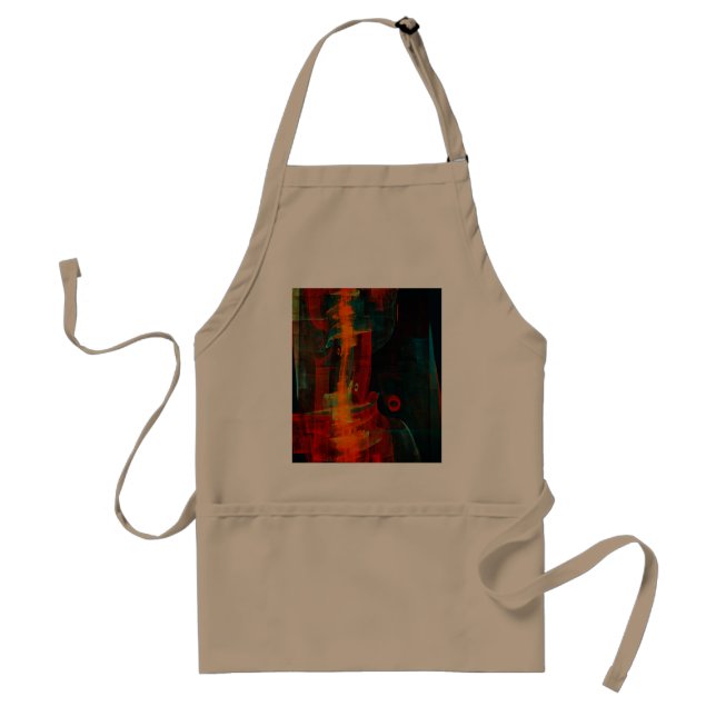Water Orange Red Blue Modern Abstract Art Pattern Adult Apron (Front)
