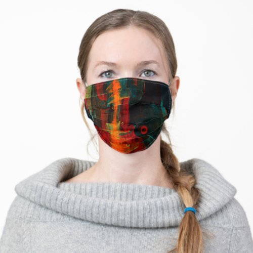 Water Orange Red Blue Modern Abstract Art Pattern Adult Cloth Face Mask