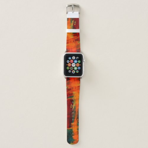 Water Orange Red Blue Modern Abstract Art Pattern Apple Watch Band