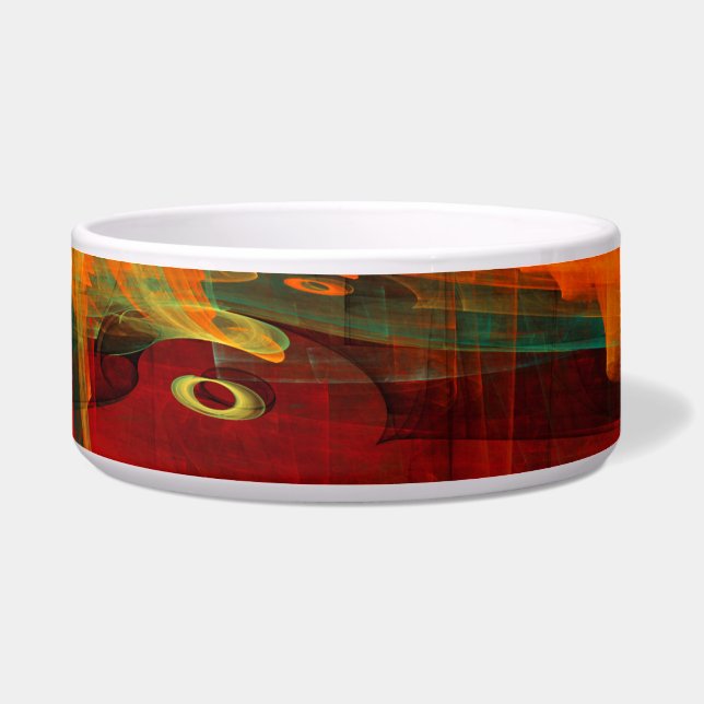 Water Orange Red Blue Modern Abstract Art Pattern Bowl (Front)