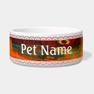 Water Orange Red Blue Modern Abstract Art Pattern Bowl