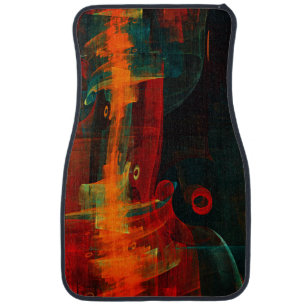 Water Orange Red Blue Modern Abstract Art Pattern Car Floor Mat