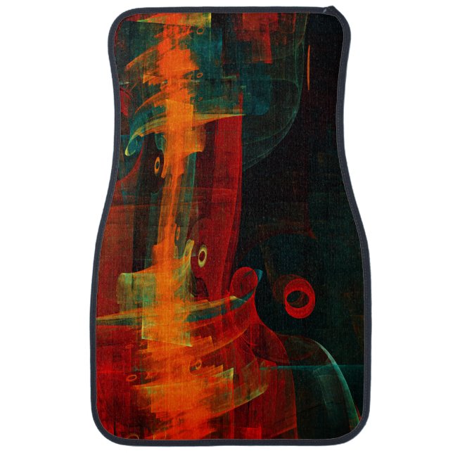 Water Orange Red Blue Modern Abstract Art Pattern Car Floor Mat (Front)