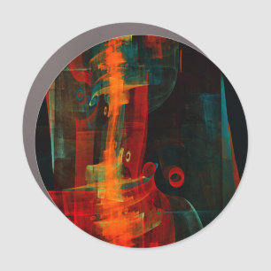 Water Orange Red Blue Modern Abstract Art Pattern Car Magnet
