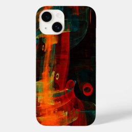 Water Orange Red Blue Modern Abstract Art Pattern Case-Mate iPhone 14 Case