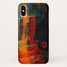 Water Orange Red Blue Modern Abstract Art Pattern iPhone XS Case