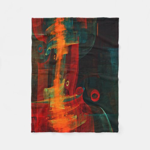 Water Orange Red Blue Modern Abstract Art Pattern Fleece Blanket