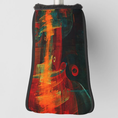 Water Orange Red Blue Modern Abstract Art Pattern Golf Head Cover