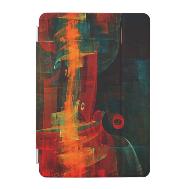 Water Orange Red Blue Modern Abstract Art Pattern iPad Mini Cover (Front)