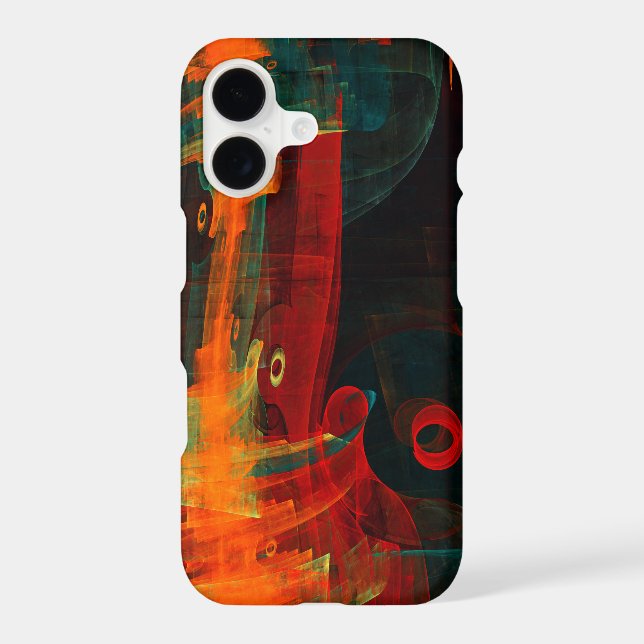 Water Orange Red Blue Modern Abstract Art Pattern iPhone Case (Back)
