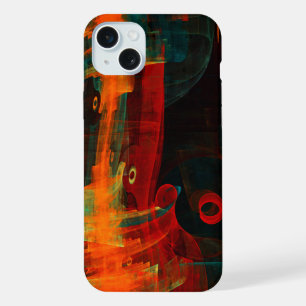 Water Orange Red Blue Modern Abstract Art Pattern iPhone 15 Plus Case