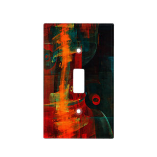 Water Orange Red Blue Modern Abstract Art Pattern Light Switch Cover