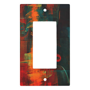 Water Orange Red Blue Modern Abstract Art Pattern Light Switch Cover