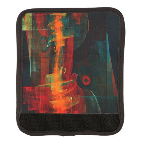 Water Orange Red Blue Modern Abstract Art Pattern Luggage Handle Wrap