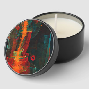 Water Orange Red Blue Modern Abstract Art Pattern Mini Candle Favors