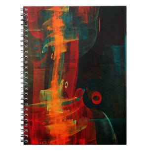 Water Orange Red Blue Modern Abstract Art Pattern Notebook