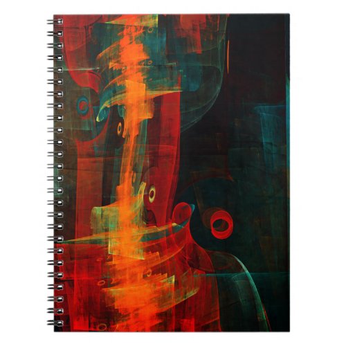 Water Orange Red Blue Modern Abstract Art Pattern Notebook