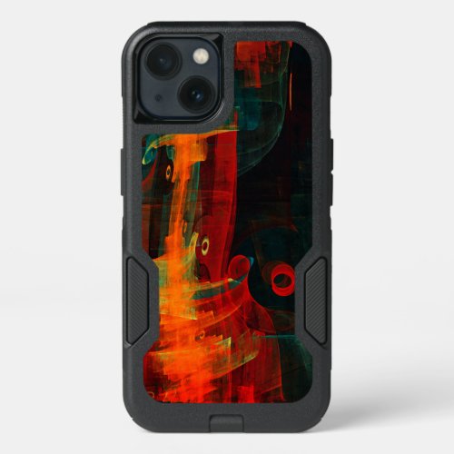 Water Orange Red Blue Modern Abstract Art Pattern iPhone 13 Case