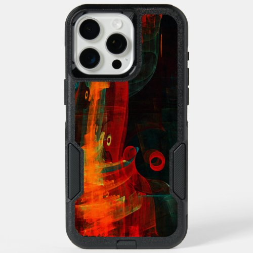 Water Orange Red Blue Modern Abstract Art Pattern iPhone 15 Pro Max Case