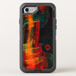 Water Orange Red Blue Modern Abstract Art Pattern OtterBox Defender iPhone SE/8/7 Case