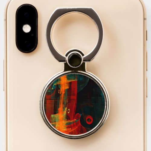 Water Orange Red Blue Modern Abstract Art Pattern Phone Ring Stand