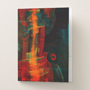Water Orange Red Blue Modern Abstract Art Pattern Pocket Folder