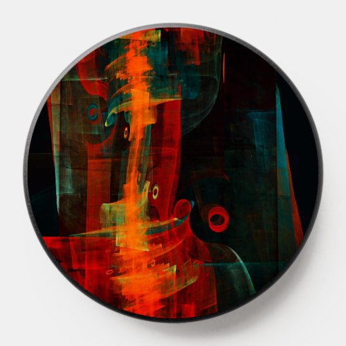 Water Orange Red Blue Modern Abstract Art Pattern PopSocket