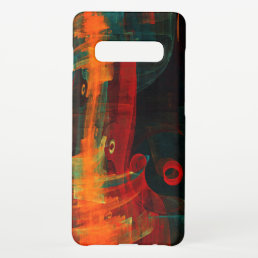 Water Orange Red Blue Modern Abstract Art Pattern Samsung Galaxy S10+ Case