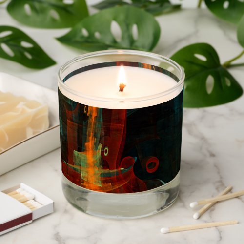 Water Orange Red Blue Modern Abstract Art Pattern Scented Candle