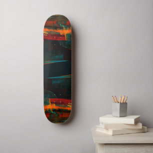 Water Orange Red Blue Modern Abstract Art Pattern Skateboard