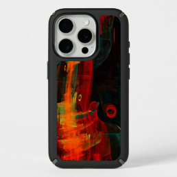 Water Orange Red Blue Modern Abstract Art Pattern iPhone 15 Pro Case