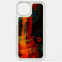 Water Orange Red Blue Modern Abstract Art Pattern iPhone 15 Plus Case