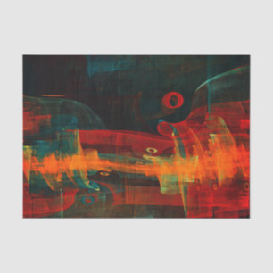 Water Orange Red Blue Modern Abstract Art Pattern Tissue Paper