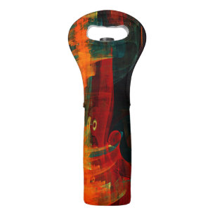 Water Orange Red Blue Modern Abstract Art Pattern Wine Bag