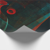Water Orange Red Blue Modern Abstract Art Pattern Wrapping Paper (Corner)