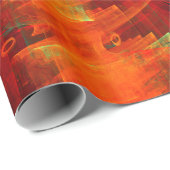 Water Orange Red Blue Modern Abstract Art Pattern Wrapping Paper (Roll Corner)