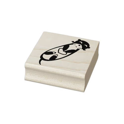 Water Otter with Heart Rubber Stamp