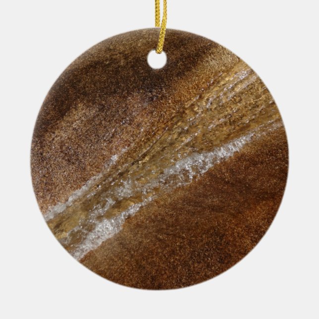Water over Granite at Franconia Notch Flume Ceramic Ornament (Front)