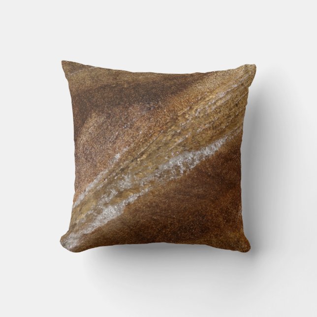 Water over Granite at Franconia Notch Flume Throw Pillow (Front)