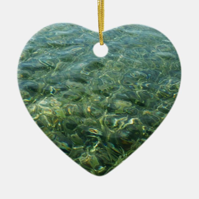 Water over Sea Grass I Caribbean Nature Ceramic Ornament (Front)